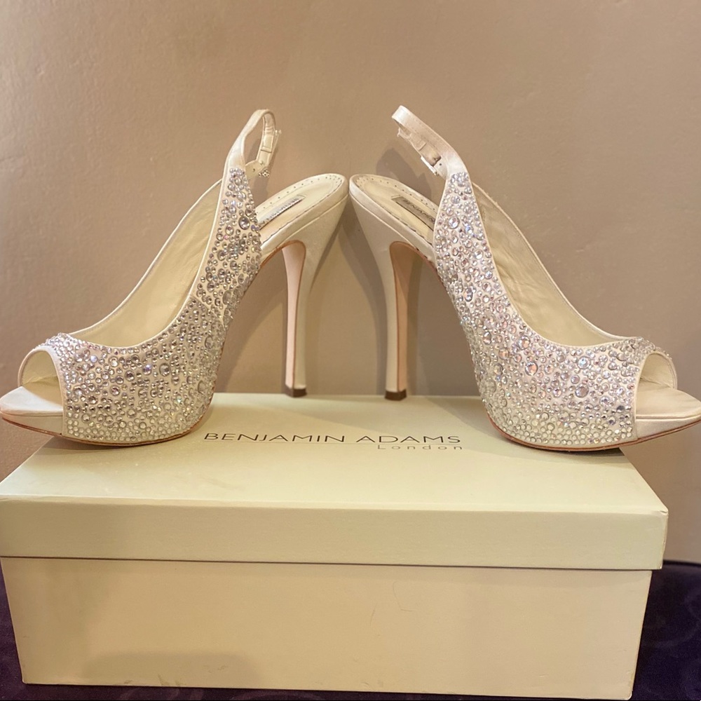 Benjamin Adams sling back jeweled heels in US 9